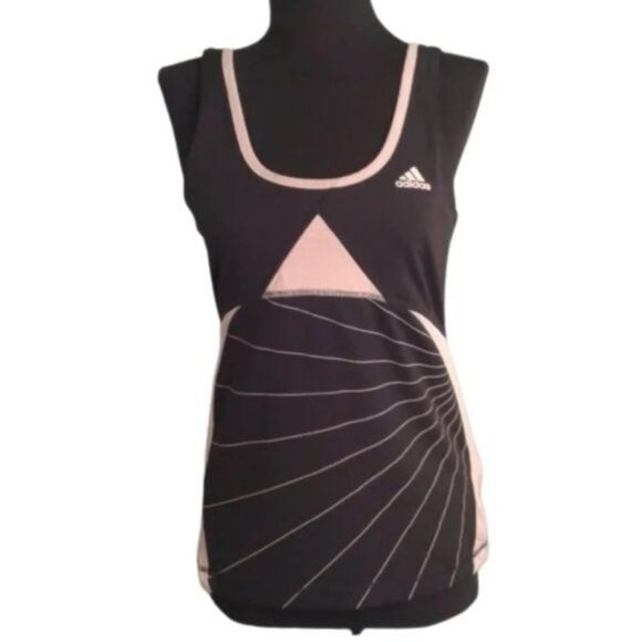 Adidas Size S Tank Top Athletic Black Pink Performance Shelf Bra Clima Cool - Picture 1 of 9